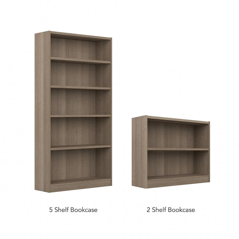 Universal Tall 5 Shelf Bookcase Storage - Set of 2 by