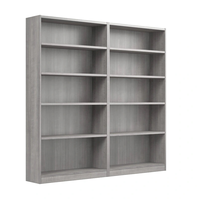 Universal Tall 5 Shelf Bookcase Storage - Set of 2 by