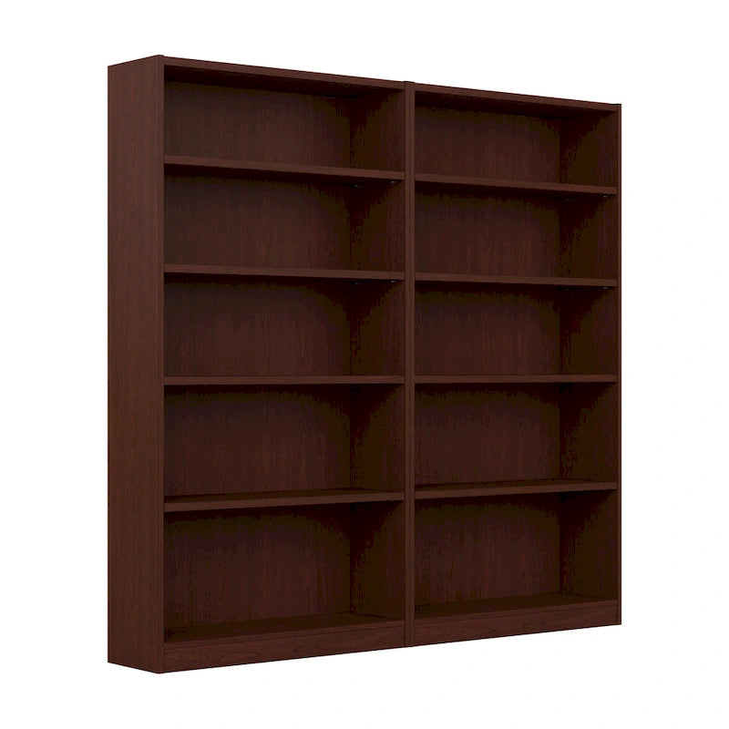 Universal Tall 5 Shelf Bookcase Storage - Set of 2 by
