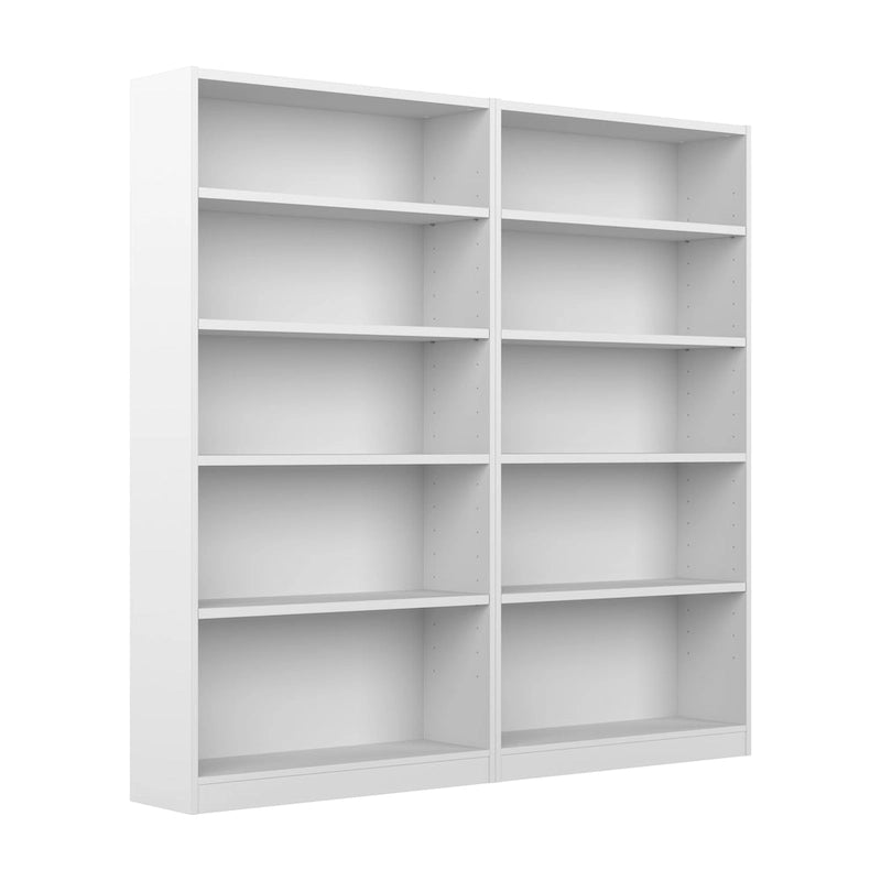 Universal Tall 5 Shelf Bookcase Storage - Set of 2 by
