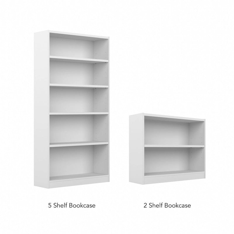 Universal Tall 5 Shelf Bookcase Storage - Set of 2 by