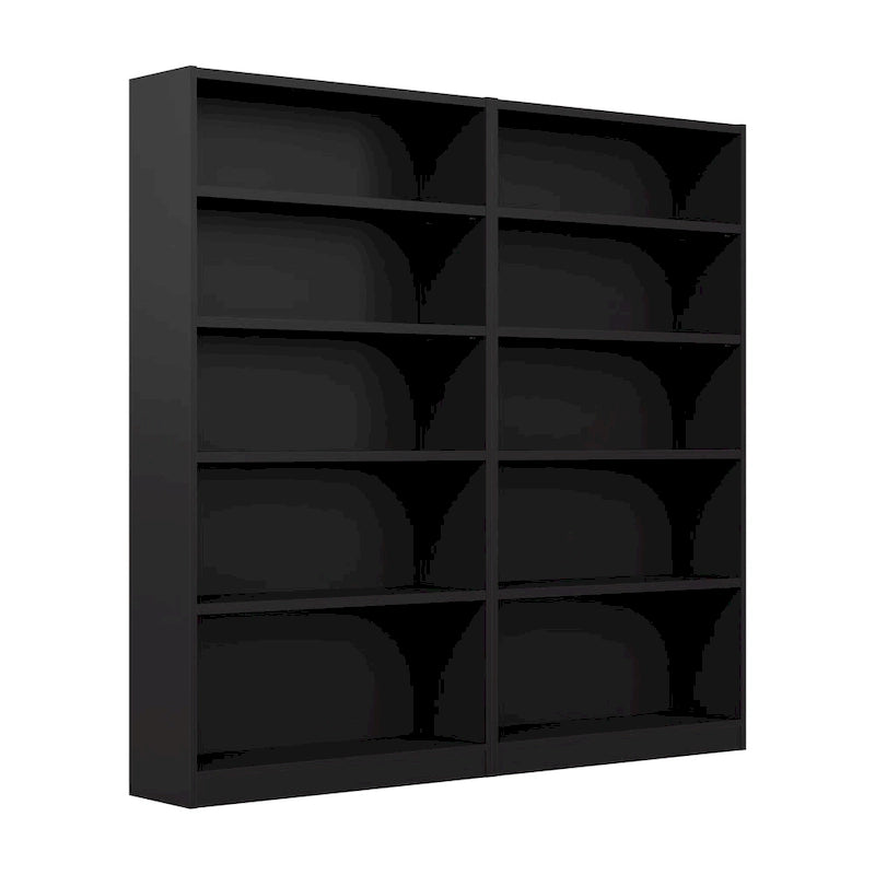 Universal Tall 5 Shelf Bookcase Storage - Set of 2 by