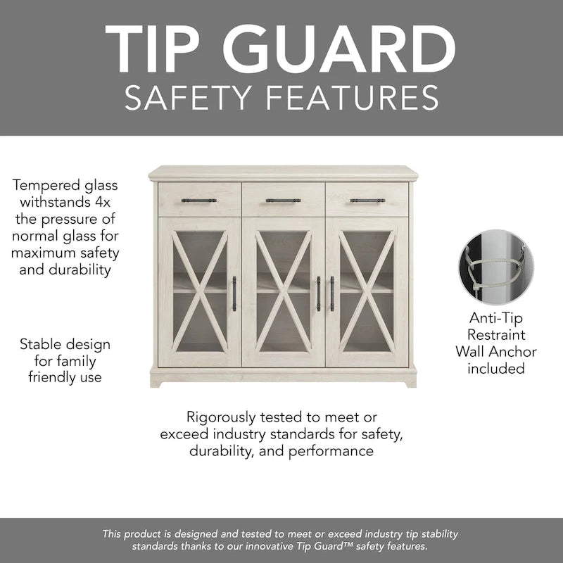 Lennox 46W Sideboard Buffet Cabinet with Drawers by