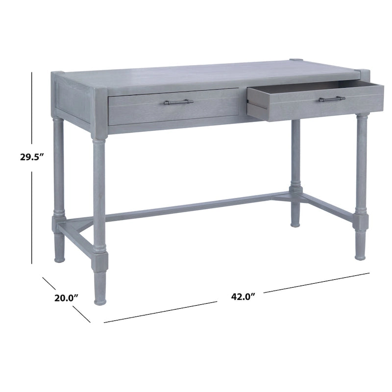 Zennure White Washed Grey Writing Desk