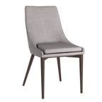 Chaises de salle à manger Sasha en tissu gris du milieu du siècle avec pieds coniques (Lot de 2)