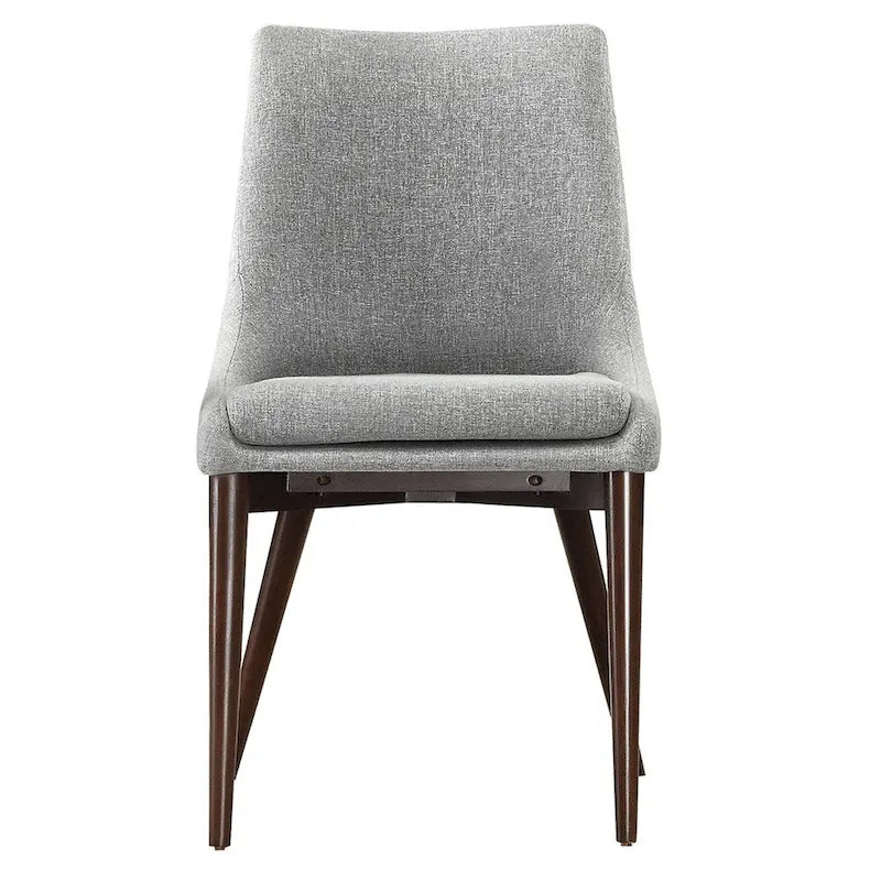Sasha Mid-century Grey Fabric Upholstered Tapered Leg Dining Chairs (Set of 2)
