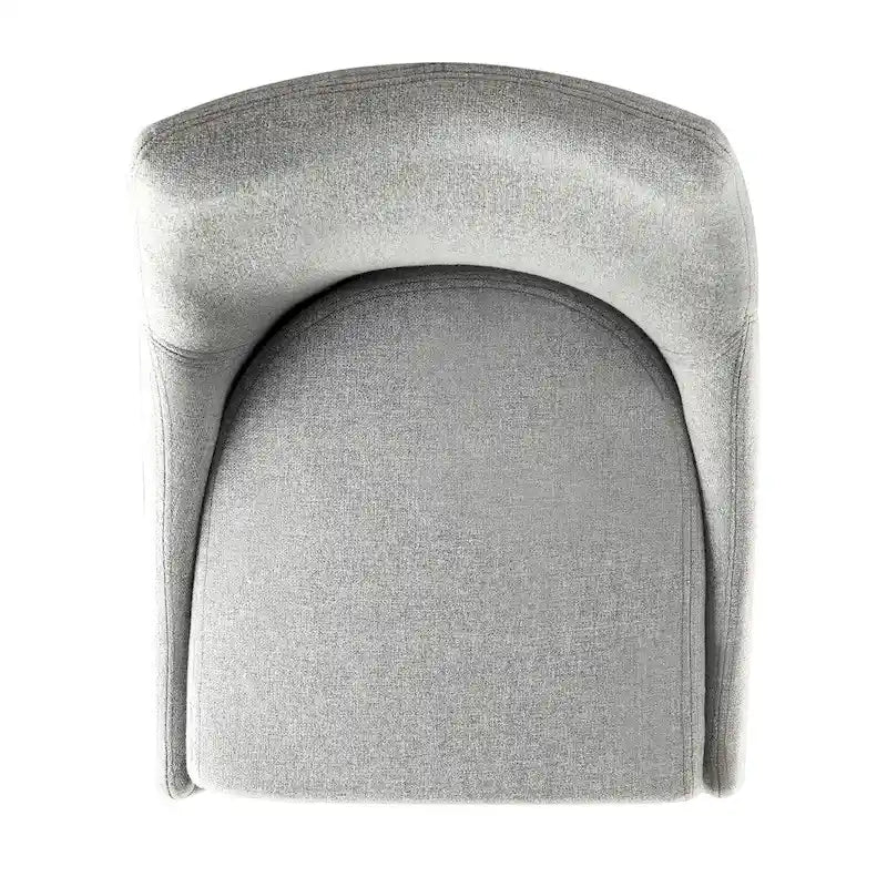 Chaises de salle à manger Sasha en tissu gris du milieu du siècle avec pieds coniques (Lot de 2)