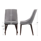 Chaises de salle à manger Sasha en tissu gris du milieu du siècle avec pieds coniques (Lot de 2)