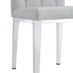 Lot de 4 chaises de salle à manger modernes sans accoudoirs avec dossier capitonné et clouté, pieds en métal, pour salle à manger, salon et chambre à coucher.