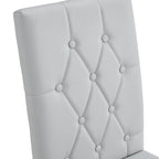 Lot de 4 chaises de salle à manger modernes sans accoudoirs avec dossier capitonné et clouté, pieds en métal, pour salle à manger, salon et chambre à coucher.