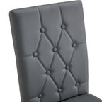 Lot de 4 chaises de salle à manger modernes sans accoudoirs avec dossier capitonné et clouté, pieds en métal, pour salle à manger, salon et chambre à coucher.