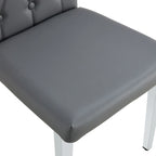 Lot de 4 chaises de salle à manger modernes sans accoudoirs avec dossier capitonné et clouté, pieds en métal, pour salle à manger, salon et chambre à coucher.