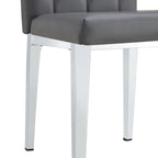Lot de 4 chaises de salle à manger modernes sans accoudoirs avec dossier capitonné et clouté, pieds en métal, pour salle à manger, salon et chambre à coucher.