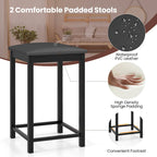 3 Piece Counter Height Dining Set Faux Marble Table 2 Chairs