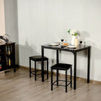 3 Piece Counter Height Dining Set Faux Marble Table 2 Chairs