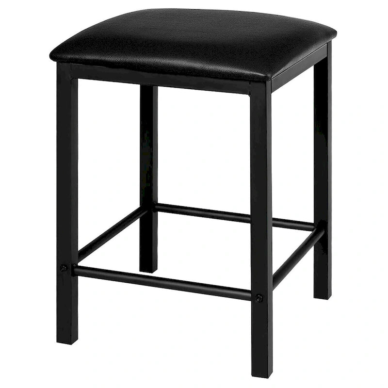 3 Piece Counter Height Dining Set Faux Marble Table 2 Chairs