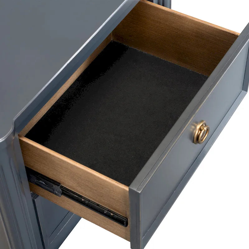 Arlena Modern Solid Wood Nightstand with USB Ports