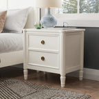 Arlena Modern Solid Wood Nightstand with USB Ports