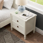 Arlena Modern Solid Wood Nightstand with USB Ports