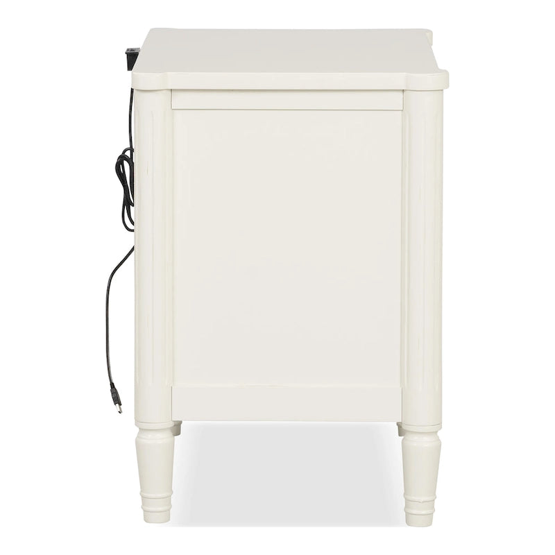 Arlena Modern Solid Wood Nightstand with USB Ports