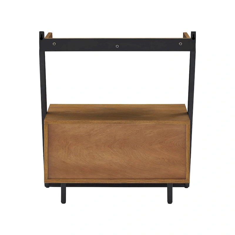 Eldersley Two-tone Black & Oak finish Nightstand by