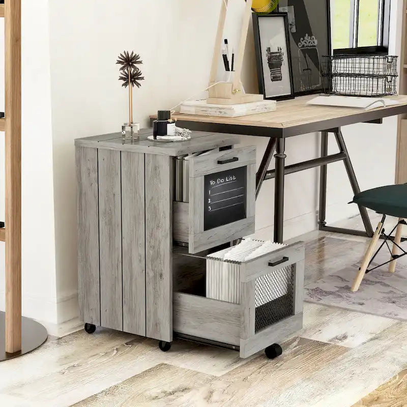 Rustic Grey 2-Drawer File Cabinet