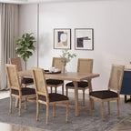 Regina French Country Wood and Cane Upholstered Dining Chair (Set of 6) by 