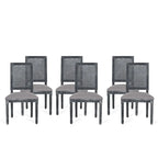 Regina French Country Wood and Cane Upholstered Dining Chair (Set of 6)