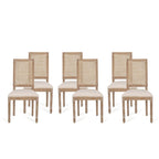 Regina French Country Wood and Cane Upholstered Dining Chair (Set of 6)