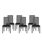 Regina French Country Wood and Cane Upholstered Dining Chair (Set of 6)