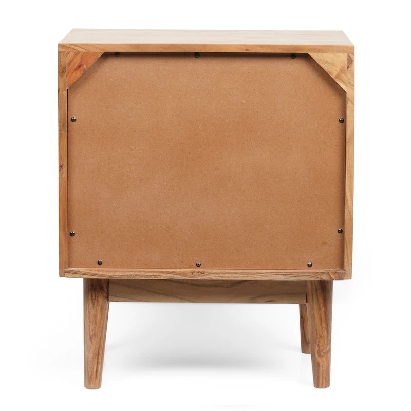 Eakins Handcrafted Boho Acacia Wood Nightstands (Set of 2) by