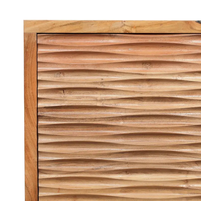 Eakins Handcrafted Boho Acacia Wood Nightstands (Set of 2) by