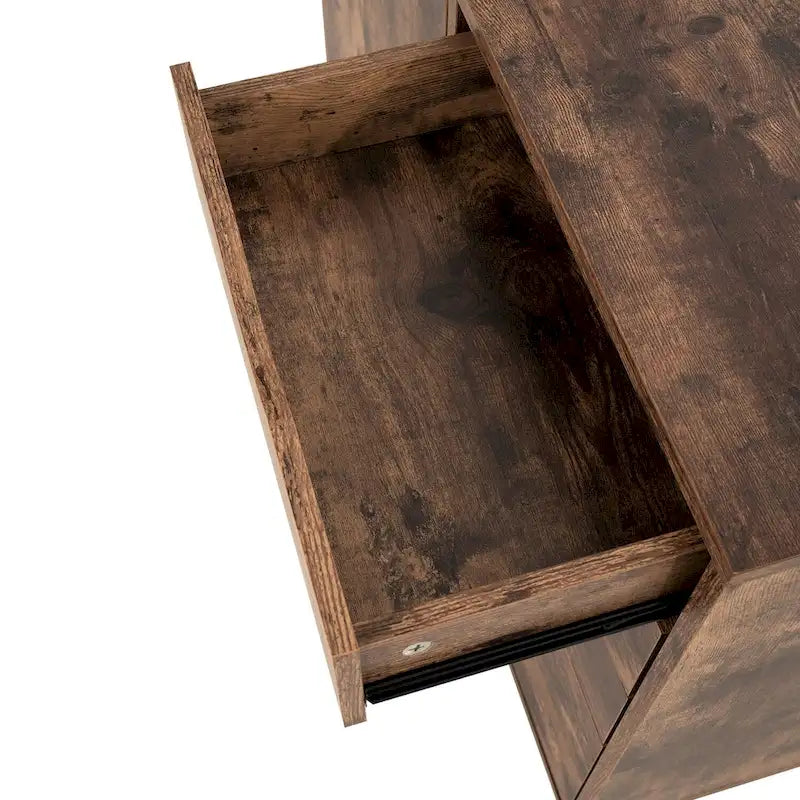 5-Drawer Wood Storage Dresser Cabinet with Wheels - Craft Organizer and Makeup Drawer Unit for Closet and Bedroom