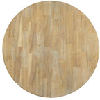 Wooden Round Drop Leaf Extendable Dining Table Set with 4 Upholstered Chairs