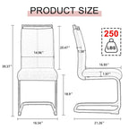 Lot de 4 chaises de salle à manger modernes, chaises d'appoint à dossier haut avec pieds en métal chromé en forme de C