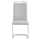 Lot de 4 chaises de salle à manger modernes, chaises d'appoint à dossier haut avec pieds en métal chromé en forme de C