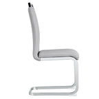 Lot de 4 chaises de salle à manger modernes, chaises d'appoint à dossier haut avec pieds en métal chromé en forme de C