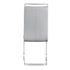 Lot de 4 chaises de salle à manger modernes, chaises d'appoint à dossier haut avec pieds en métal chromé en forme de C