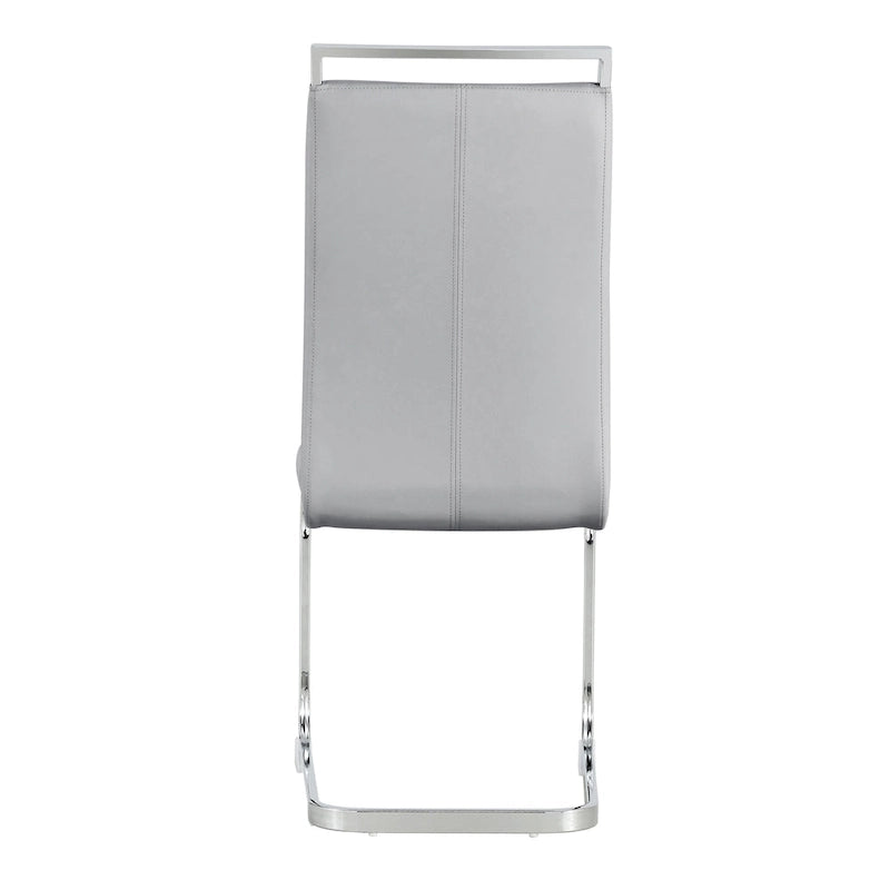 Lot de 4 chaises de salle à manger modernes, chaises d'appoint à dossier haut avec pieds en métal chromé en forme de C