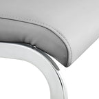 Lot de 4 chaises de salle à manger modernes, chaises d'appoint à dossier haut avec pieds en métal chromé en forme de C