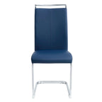 Lot de 4 chaises de salle à manger modernes, chaises d'appoint à dossier haut avec pieds en métal chromé en forme de C