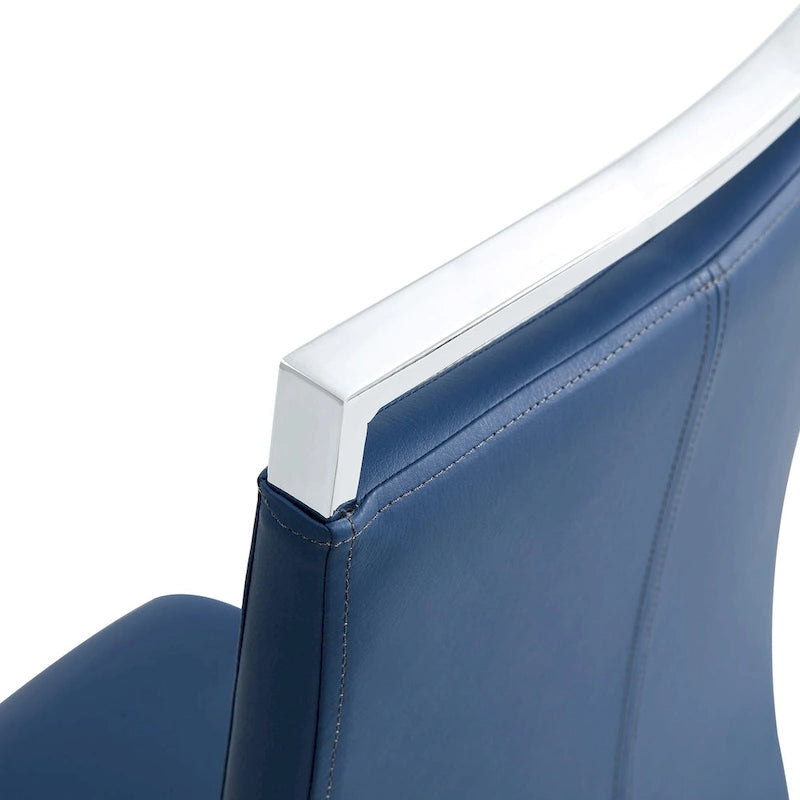 Lot de 4 chaises de salle à manger modernes, chaises d'appoint à dossier haut avec pieds en métal chromé en forme de C