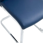 Lot de 4 chaises de salle à manger modernes, chaises d'appoint à dossier haut avec pieds en métal chromé en forme de C