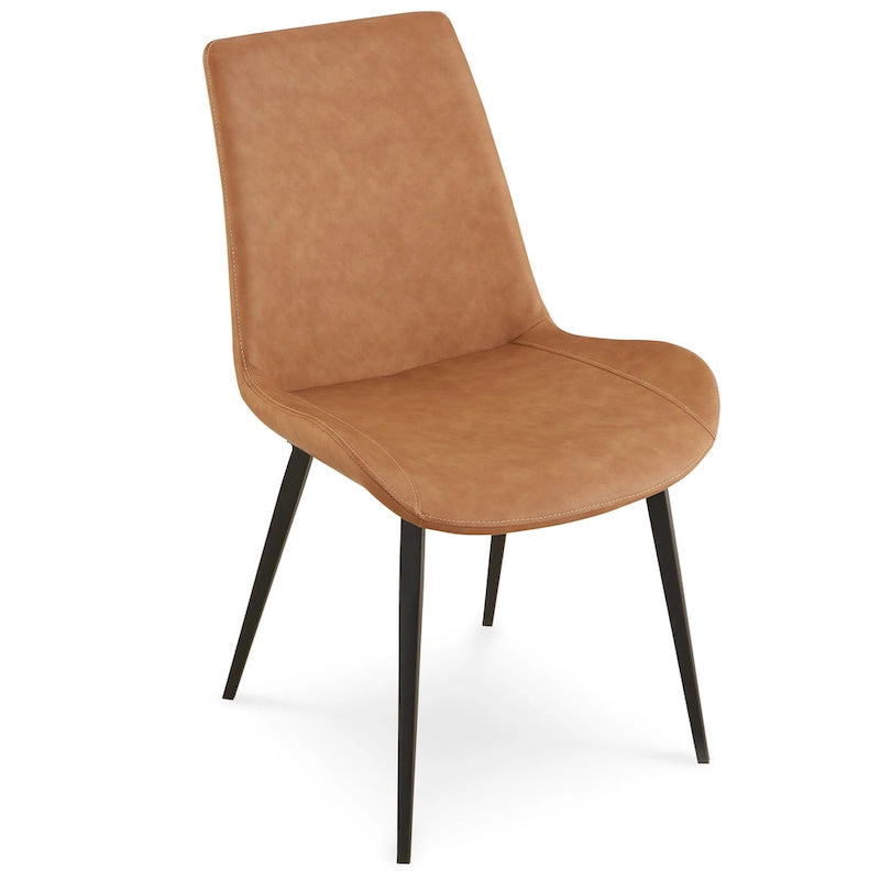 Chaise de salle à manger Nicoya rembourrée en similicuir Buckskin et noir - 34x 36.1x 23