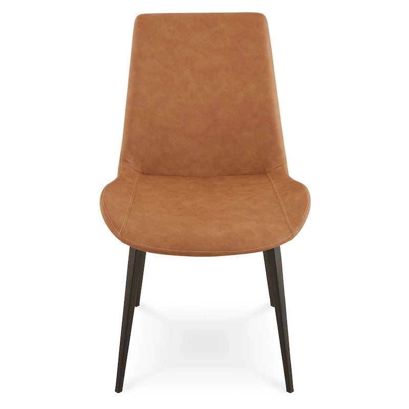 Chaise de salle à manger Nicoya rembourrée en similicuir Buckskin et noir - 34x 36.1x 23