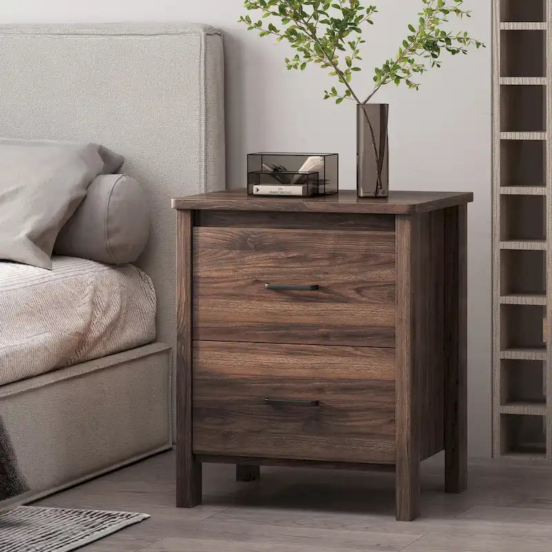Olimont Contemporary 2 Drawer Nightstand