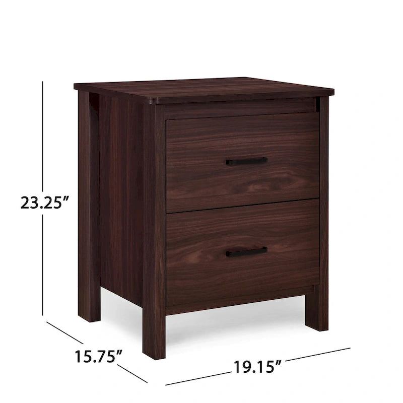 Olimont Contemporary 2 Drawer Nightstand