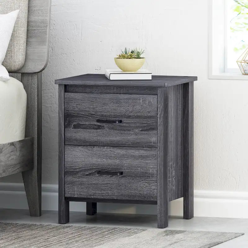 Olimont Contemporary 2 Drawer Nightstand