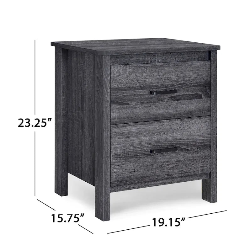 Olimont Contemporary 2 Drawer Nightstand