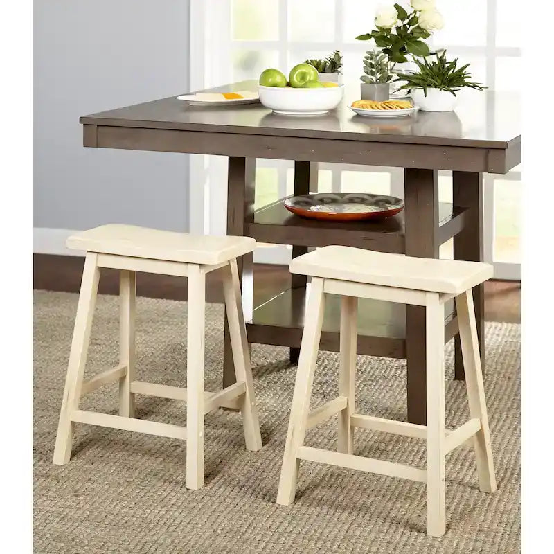 Marney Rubberwood 24-inch Counter-height Bar Stools (Set of 2)